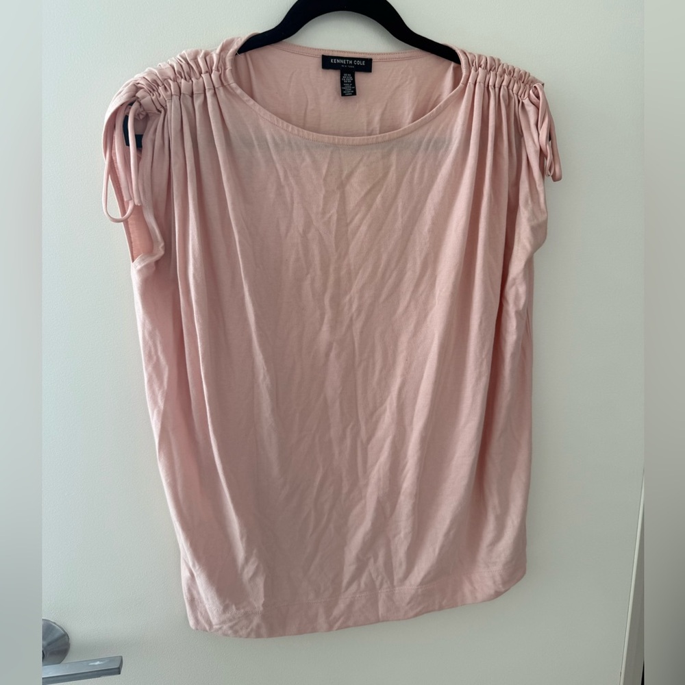 Kenneth Cole Loose Fit Blush Pink Top Rope Accent Sleeves